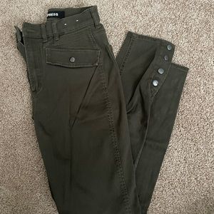 Forest green express jeans size 2R